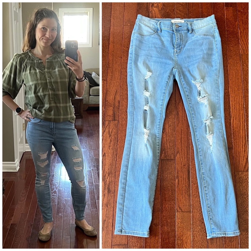 ❌DONATED 1/3/25 Pacsun Distressed Lightwash Skinny Jegging - Picture 1 of 11